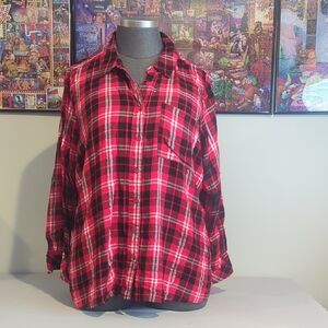 Vibrant Plaid Button-Up Shirt